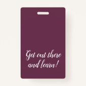 Plum Vertical Stripe Homeschool Educator ID Badge (Achterkant)