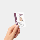 Plum Vertical Stripe Homeschool Student ID Badge (Handheld)