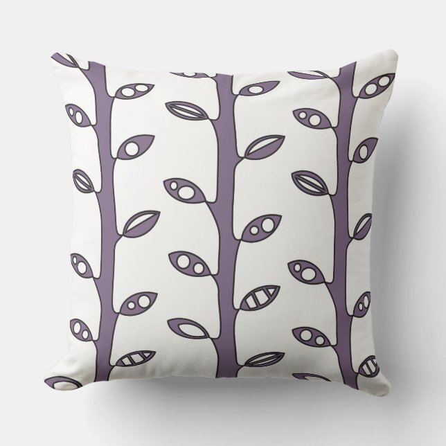 Plum VINES Retro DESIGN Sierkussen (Voorkant)