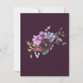 Plum Violet Botanical Peony Brunch & Bubble Kaart (Achterkant)