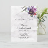 Plum Violet Chic Peony Bridesmaids Luncheon Invite (Staand voorkant)