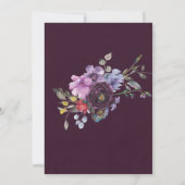 Plum Violet Chic Peony Bridesmaids Luncheon Invite (Achterkant)
