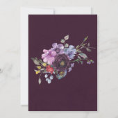 Plum Violet Chic Peony Couples Shower Invitations (Achterkant)