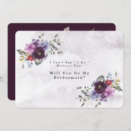 Plum Violet Chic Peony word mijn Bridesmaid Kaart