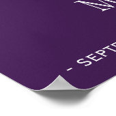 Plum violet floral elegant bruiloft welkomstbord poster (Hoek)