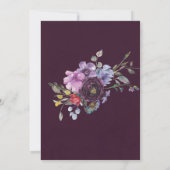 Plum Violet Peony Rustic Wedding Shower Invites (Achterkant)