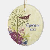 Plum  Vogel Kerstmis Koppels Foto Ornament (Links)