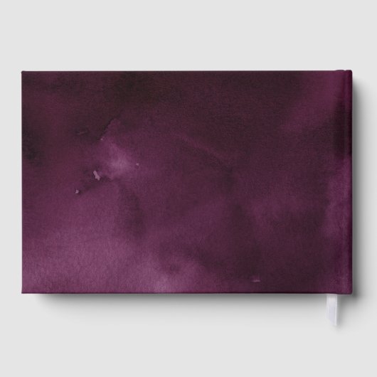 Plum waterverf & dusty roze floral boho bruiloft gastenboek (Achterkant)