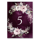 Plum waterverf & dusty roze floral boho bruiloft kaart (Achterkant)