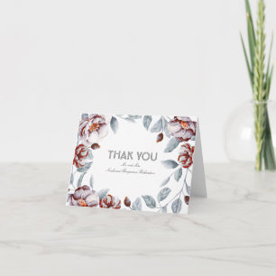 Plum Waterverf Flowers Decor Wedding Dankje Bedankkaart