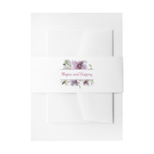 Plum Waterverf Flowers Elegante bruiloft