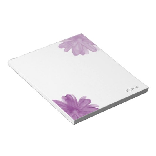 Plum Waterverf Flowers Notitieblok (Schuin)