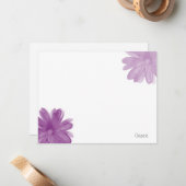 Plum Waterverf Flowers Notitiekaartje (Voorkant / Achterkant in situ)