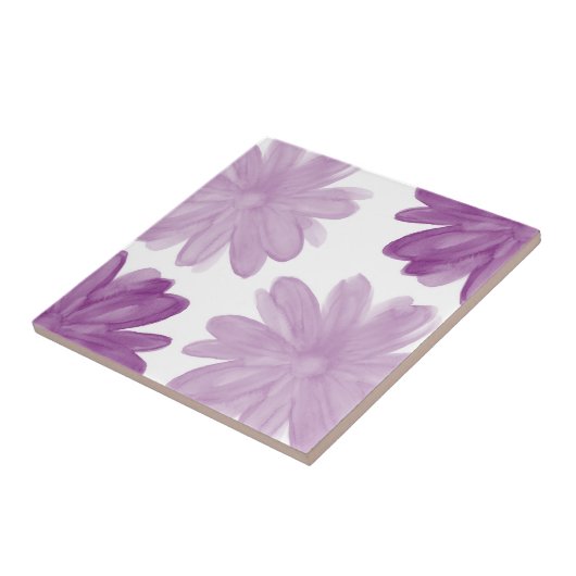 Plum Waterverf Flowers Tegeltje (Zijkant)