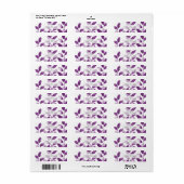 Plum Waterverf Leaves Etiket (Full Sheet)