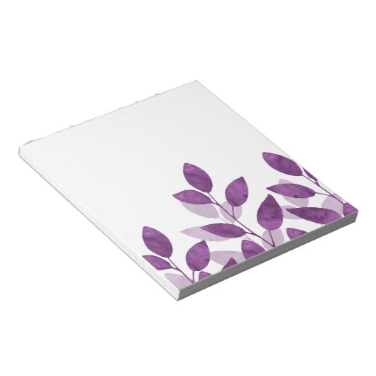 Plum Waterverf Leaves Notitieblok (Schuin)