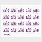 Plum Waterverf Leaves Vierkante Sticker (Vel)