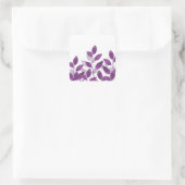 Plum Waterverf Leaves Vierkante Sticker (Tas)