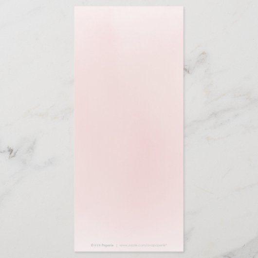 Plum waterverf & stoffige roze boho bloemenbruilof menu (Achterkant)