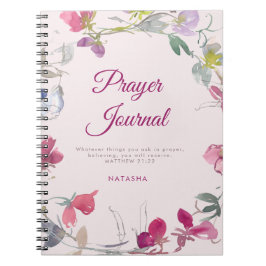 Plum Waterverf Sweet Pea Floral Prayer Journal Notitieboek
