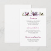 Plum Waterverf Trouwdetails - Informatie Informatiekaartje (Voorkant / Achterkant)