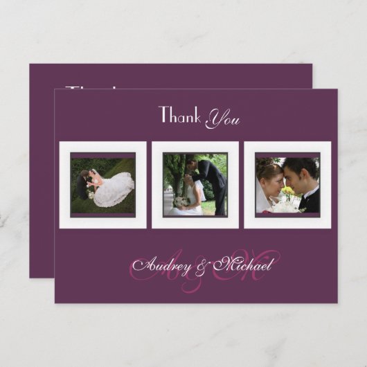 Plum/Wedding/Dank u briefkaarten (Voorkant / Achterkant)