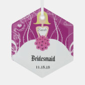 Plum Wedding Gown Bridesmaid Kerstornament Glas Ornament (Voorkant)