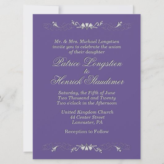 Plum Wedding Kaart (Voorkant)