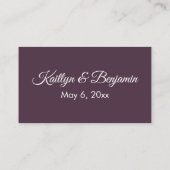 Plum Wedding RSVP Online Elegant Eenvoudig Informatiekaartje (Achterkant)