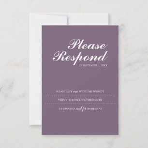 Plum Wedding Website Tussenvoegsel RSVP Kaartje