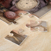 Plum Whimsy: Paarse uil gelach Legpuzzel (Zijkant)