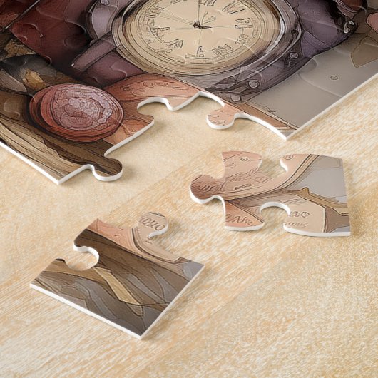 Plum Whimsy: Paarse uil gelach Legpuzzel (Zijkant)