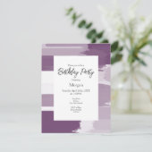 Plum White Brushstrokes Kaart (Staand voorkant)