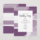 Plum White Brushstrokes Kaart (Voorkant / Achterkant)