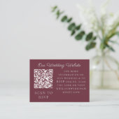 Plum White Orchid Pampas Grass Tropical Web QR Informatiekaartje (Staand voorkant)