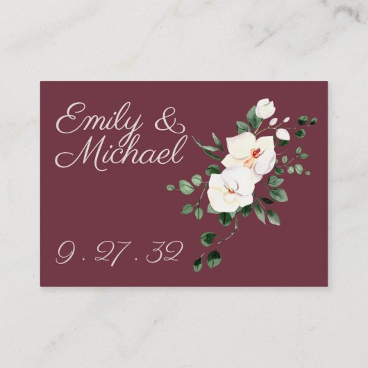 Plum White Orchid Pampas Grass Tropical Web QR Informatiekaartje (Achterkant)