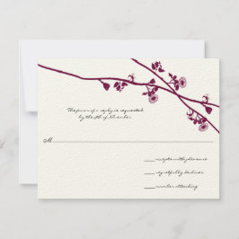 Plum Wild Flower Branches Wedding RSVP