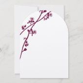 Plum Wildflower Branches Wedding Invitation Kaart (Achterkant)