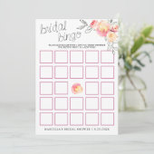 Plum Wine Bridal Bingo Kaart (Staand voorkant)