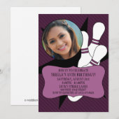 Plum Wine Geen tijd om Bowling Party foto te spare Kaart (Voorkant / Achterkant)