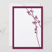 Plum Wine Wildflower Branch Wedding Invitting Kaart (Achterkant)