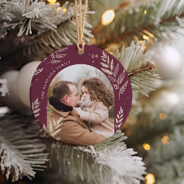 Plum | Winter Laurel Photo Keramisch Ornament