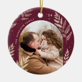 Plum | Winter Laurel Photo Keramisch Ornament (Voorkant)