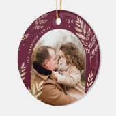 Plum | Winter Laurel Photo Keramisch Ornament (Links)