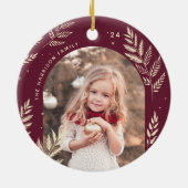 Plum | Winter Laurel Photo Keramisch Ornament (Achterkant)