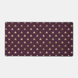 PLUM WITH GOLD IRISH CELTIC SHAMROCKS BUREAUMAT