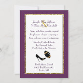 Plum, zwart en goud Football huwelijksuitnodiging Kaart (Voorkant)