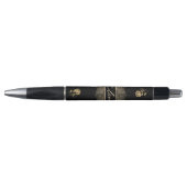 Pluma con flores doradas  personalizada con nombre pen (Voorkant)