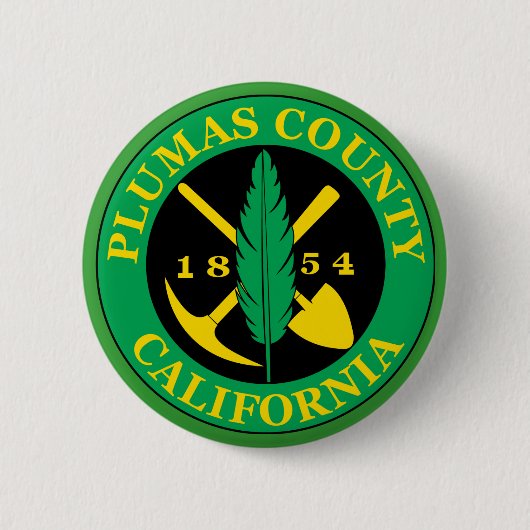 Plumas county seal ronde button 5,7 cm (Voorkant)