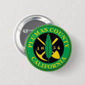 Plumas county seal ronde button 5,7 cm (Voorkant /achterkant)